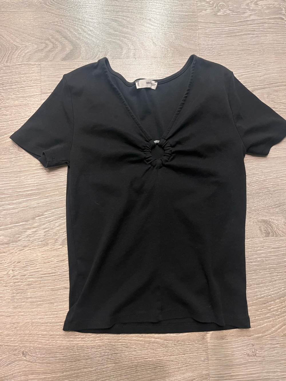 Mango | Black Short-Sleeve T-shirt | M